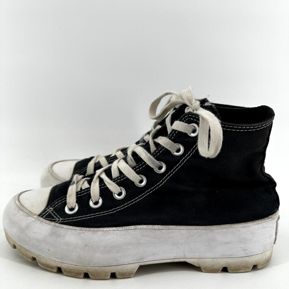 Converse Chuck Taylor All Star Lugged Sneakers Platform High Top Lace Up Black 7 - Picture 4 of 8